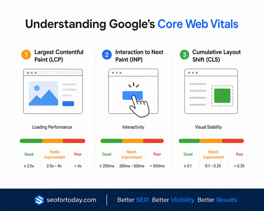 The Three Google Core Web Vitals Metrics